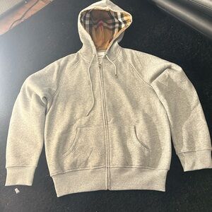 Light grey Burberry Zip-Up Sweater Size Small